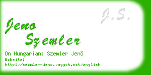 jeno szemler business card